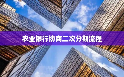 农业银行协商二次分期流程