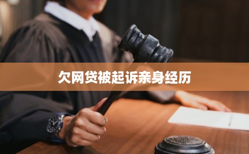 欠网贷被起诉亲身经历