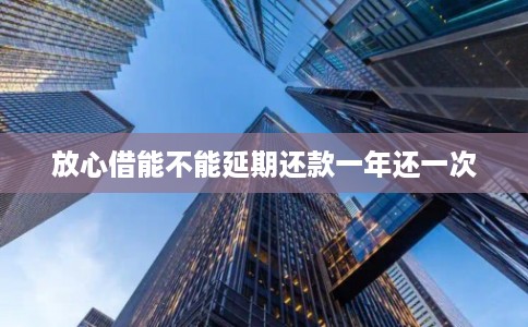 放心借能不能延期还款一年还一次