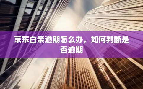 京东白条逾期怎么办，如何判断是否逾期