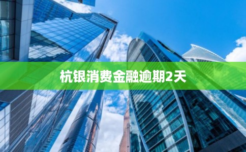 杭银消费金融逾期2天 杭银消费金融逾期2天