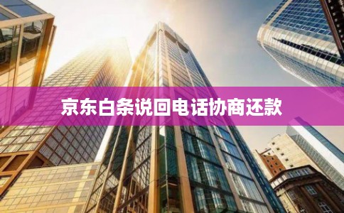 京东白条说回电话协商还款