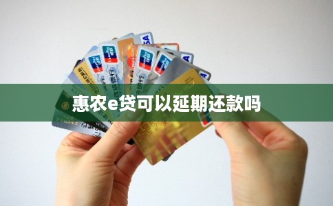 惠农e贷可以延期还款吗 惠农e贷可以延期还款吗