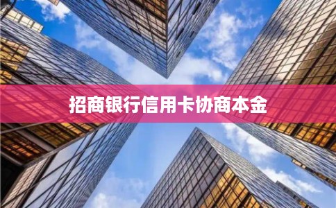 招商银行信用卡协商本金