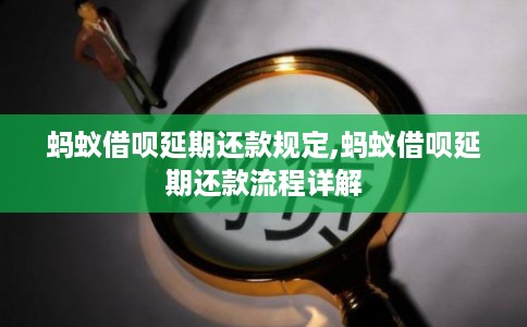 蚂蚁借呗延期还款规定,蚂蚁借呗延期还款流程详解