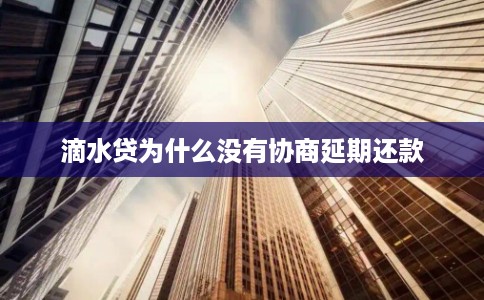 滴水贷为什么没有协商延期还款