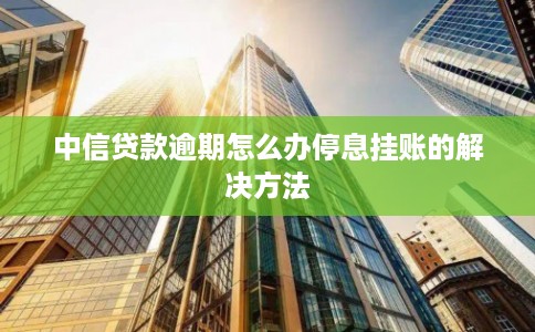中信贷款逾期怎么办停息挂账的解决方法