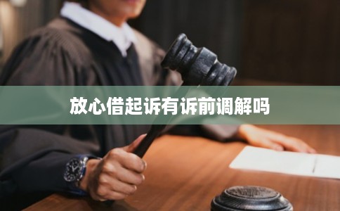 放心借起诉有诉前调解吗