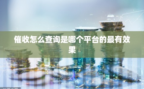 催收怎么查询是哪个平台的最有效果