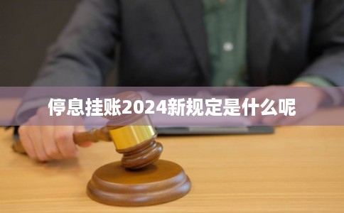 停息挂账2024新规定是什么呢
