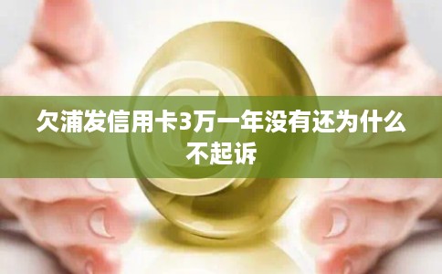 欠浦发信用卡3万一年没有还为什么不起诉