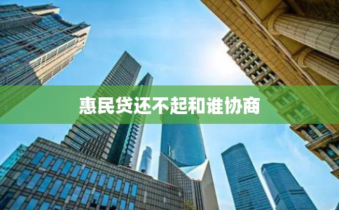 惠民贷还不起和谁协商