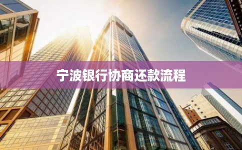 宁波银行协商还款流程