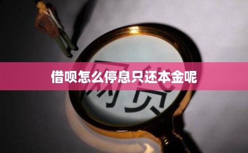 借呗怎么停息只还本金呢