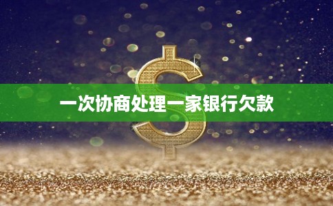 一次协商处理一家银行欠款