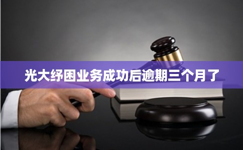 光大纾困业务成功后逾期三个月了