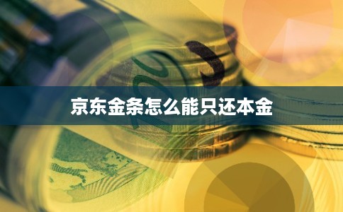 京东金条怎么能只还本金