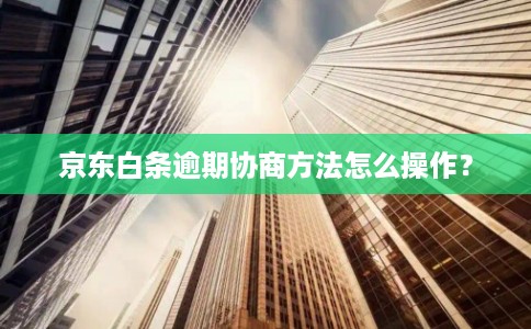 京东白条逾期协商方法怎么操作？