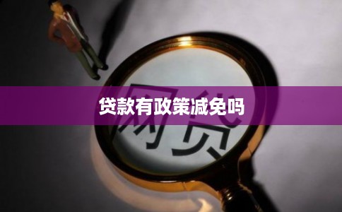 贷款有政策减免吗
