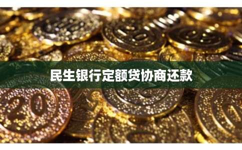 民生银行定额贷协商还款