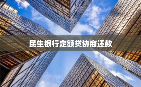 民生银行定额贷协商还款