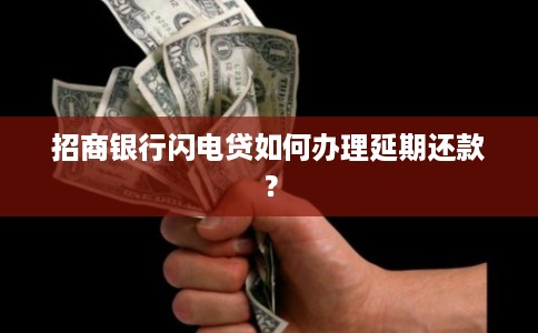 招商银行闪电贷如何办理延期还款？