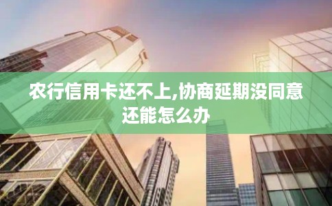 农行信用卡还不上,协商延期没同意还能怎么办