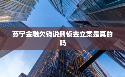 苏宁金融欠钱说刑侦去立案是真的吗