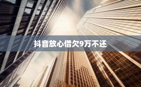 抖音放心借欠9万不还
