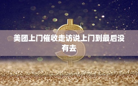 美团上门催收走访说上门到最后没有去