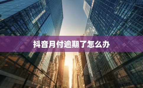 抖音月付逾期了怎么办