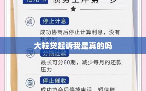 大粒贷起诉我是真的吗