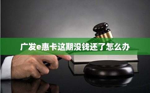 广发e惠卡这期没钱还了怎么办