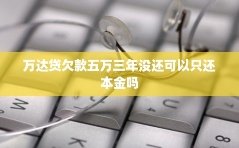 万达贷欠款五万三年没还可以只还本金吗