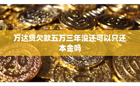 万达贷欠款五万三年没还可以只还本金吗