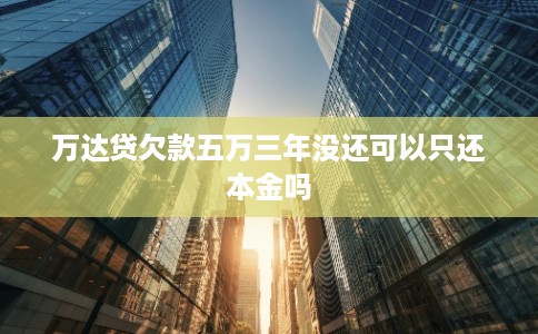 万达贷欠款五万三年没还可以只还本金吗