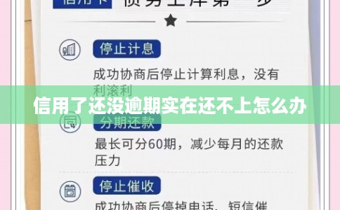 信用了还没逾期实在还不上怎么办