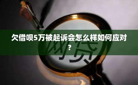 欠借呗5万被起诉会怎么样如何应对？