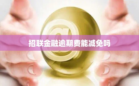 招联金融逾期费能减免吗