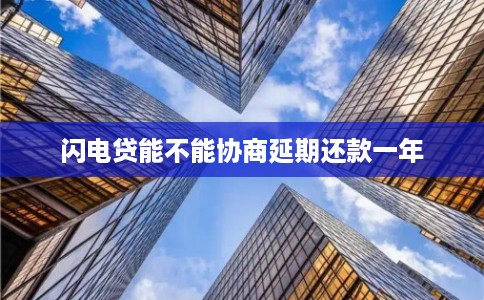 闪电贷能不能协商延期还款一年