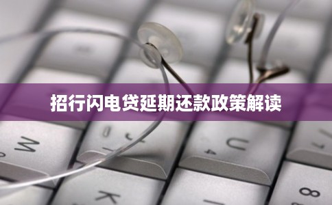 招行闪电贷延期还款政策解读