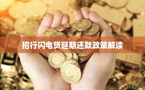 招行闪电贷延期还款政策解读