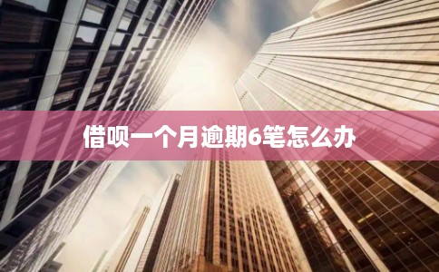 借呗一个月逾期6笔怎么办