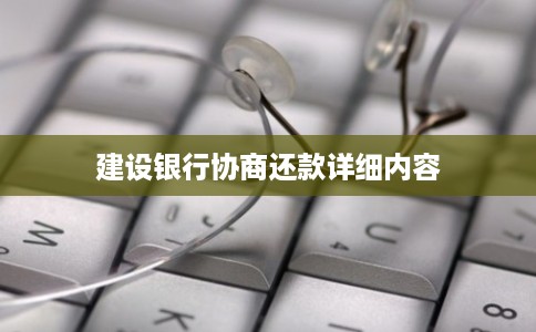 建设银行协商还款详细内容