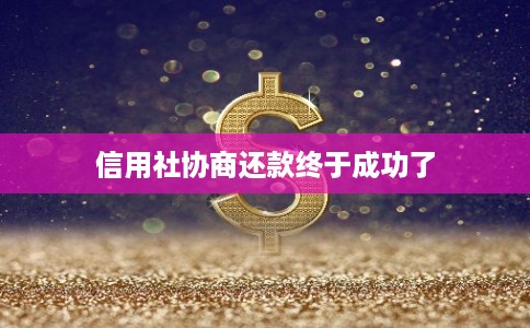信用社协商还款终于成功了