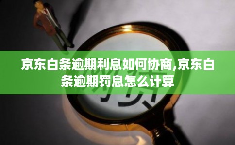 京东白条逾期利息如何协商,京东白条逾期罚息怎么计算