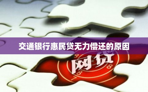 交通银行惠民贷无力偿还的原因