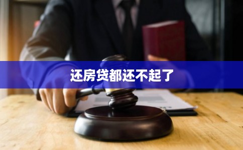 还房贷都还不起了