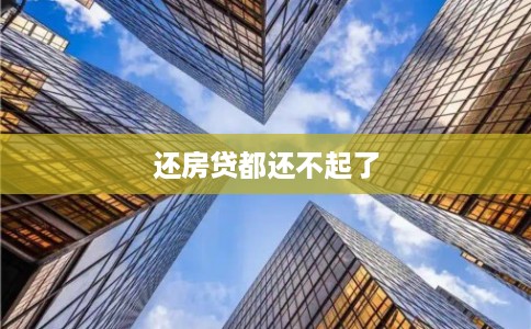 还房贷都还不起了