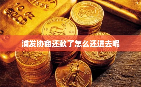 浦发协商还款了怎么还进去呢